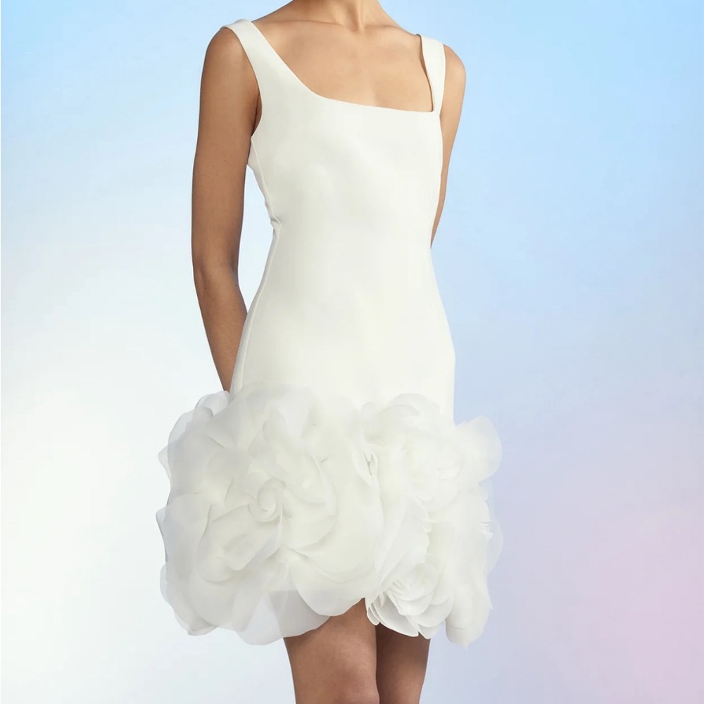 Cynthia Rowley KOURTNEY ORGANZA FLOWER HEM DRESS